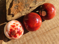 Polished  Gorgeous Carnelian Agate Spheres  x 8 From Madagascar