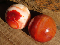 Polished  Gorgeous Carnelian Agate Spheres  x 8 From Madagascar