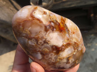 Polished Ocean Flower Agate Standing Free Forms  x 3 From Madagascar