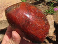 Polished Deep Red Flame Jasper Standing Free Forms x 2 From Madagascar - TopRock