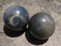 Polished Blue Lazulite Spheres  x 4 From Madagascar - TopRock