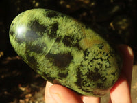 Polished Green Leopard Stone Standing Free Forms  x 6 From Zimbabwe - Toprock Gemstones and Minerals 