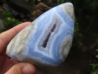 Polished Blue Lace Agate Standing Free Forms  x 2 From Nsanje, Malawi - Toprock Gemstones and Minerals 