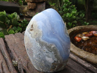 Polished Blue Lace Agate Standing Free Forms  x 2 From Nsanje, Malawi - Toprock Gemstones and Minerals 