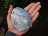 Polished Blue Lace Agate Standing Free Forms  x 2 From Nsanje, Malawi - Toprock Gemstones and Minerals 