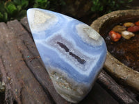 Polished Blue Lace Agate Standing Free Forms  x 2 From Nsanje, Malawi - Toprock Gemstones and Minerals 