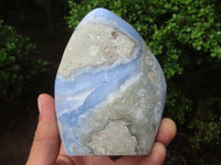 Polished Blue Lace Agate Standing Free Forms  x 2 From Nsanje, Malawi - Toprock Gemstones and Minerals 