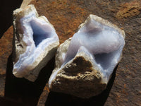 Natural Blue Lace Agate Geode Specimens  x 12 From Nsanje, Malawi - Toprock Gemstones and Minerals 