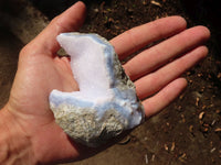 Natural Blue Lace Agate Geode Specimens  x 12 From Nsanje, Malawi - Toprock Gemstones and Minerals 