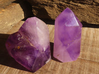 Polished Stunning Window Amethyst Points x 6 From Ankazobe, Madagascar