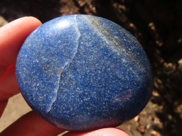 Polished Blue Lazulite Palm Stones  x 12 From Madagascar - Toprock Gemstones and Minerals 