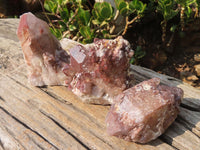 Natural Red Hematoid Quartz Specimens x 3 From Karoi, Zimbabwe