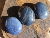 Polished Blue Lazulite Palm Stones  x 12 From Madagascar - Toprock Gemstones and Minerals 