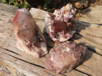 Natural Red Hematoid Quartz Specimens x 3 From Karoi, Zimbabwe