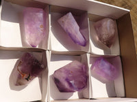 Polished Stunning Window Amethyst Points x 6 From Ankazobe, Madagascar