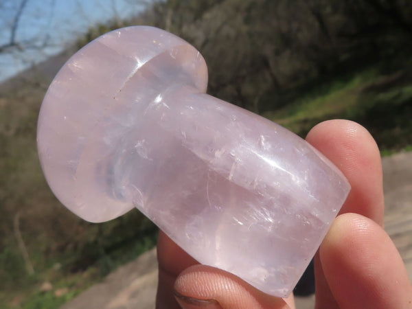 Polished Gemmy Pink Rose Quartz Mushrooms  x 6 From Madagascar - TopRock