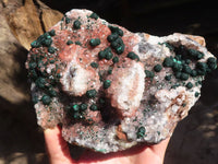 Natural Rare Ball Malachite On Drusi Quartz & Dolomite Matrix  x 1 From Congo - Toprock Gemstones and Minerals 