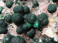 Natural Rare Ball Malachite On Drusi Quartz & Dolomite Matrix  x 1 From Congo - Toprock Gemstones and Minerals 