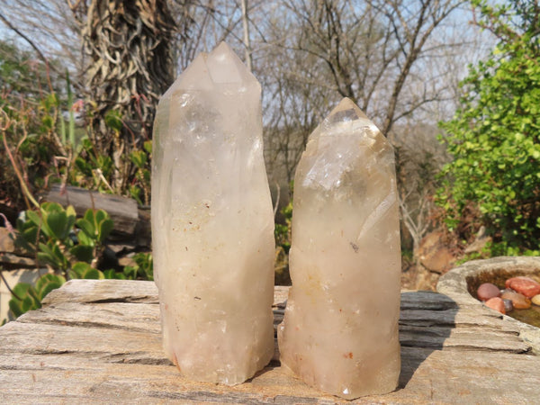 Polished Large Arcadian Quartz Crystals x 2 From Angola