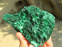 Natural Chatoyant Silky Malachite Specimens  x 2 From Kasompe, Congo