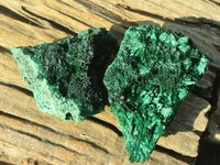 Natural Chatoyant Silky Malachite Specimens  x 2 From Kasompe, Congo