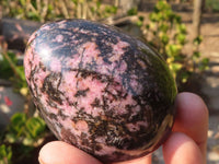 Polished Rhodonite Gemstone Eggs x 6 From Madagascar