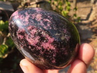 Polished Rhodonite Gemstone Eggs x 6 From Madagascar