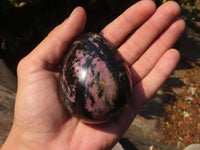 Polished Rhodonite Gemstone Eggs x 6 From Madagascar