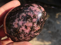 Polished Rhodonite Gemstone Eggs x 6 From Madagascar