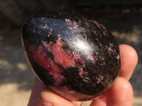 Polished Rhodonite Gemstone Eggs x 6 From Madagascar