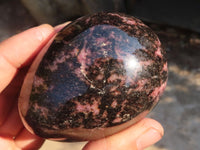 Polished Rhodonite Gemstone Eggs x 6 From Madagascar