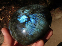 Polished  Puffy Labradorite Gemstone Hearts  x 2 From Tulear, Madagascar