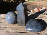 Polished Mixed Blue Lazulite Shapes  x 3 From Madagascar - Toprock Gemstones and Minerals 