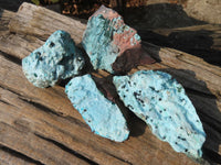 Natural Drusy Coated Chrysocolla Dolomite Specimens x 4 From Congo