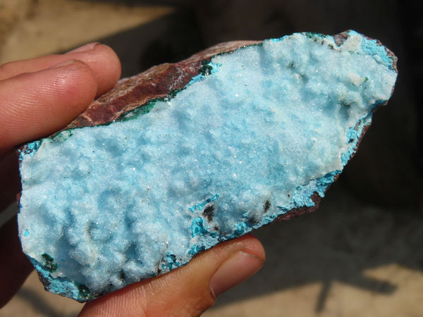 Natural Drusy Coated Chrysocolla Dolomite Specimens x 4 From Congo