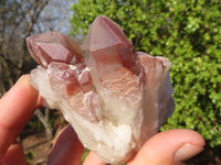 Natural Red Hematoid Phantom Quartz Clusters x 6 From Karoi, Zimbabwe