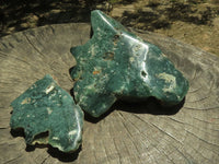 Polished Mtorolite Emerald Chrysoprase Plates  x 2 From Zimbabwe - TopRock