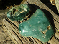 Polished One Side Polished Mtorolite / Emerald Chrysoprase Plates x 2 From Zimbabwe - Toprock Gemstones and Minerals 