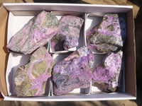 Natural Rough Stichtite & Serpentine Specimens x 6 From Barberton, South Africa