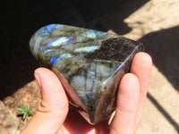 Polished Labradorite Standing Free Forms With Blue Flash  x 3 From Tulear, Madagascar - TopRock