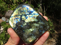 Polished Labradorite Standing Free Forms With Blue Flash  x 3 From Tulear, Madagascar - TopRock