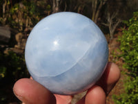 Polished Blue Calcite Spheres  x 3 From Ihadilalana, Madagascar