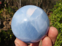 Polished Blue Calcite Spheres  x 3 From Ihadilalana, Madagascar