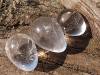 Polished  Bright Rock Crystal Gemstone Eggs  x 6 From Madagascar