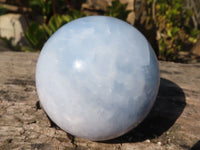 Polished Blue Calcite Spheres  x 3 From Ihadilalana, Madagascar