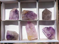 Polished Window Amethyst Quartz Points  x 6 From Akansobe, Madagascar - TopRock