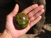 Polished Green Opal Palm Stones  x 12 From Antsirabe, Madagascar - Toprock Gemstones and Minerals 