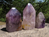 Polished Window Amethyst Quartz Points  x 6 From Akansobe, Madagascar - TopRock