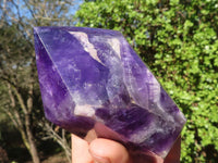 Polished Deep Purple Chevron Amethyst Points  x 2 From Zambia - Toprock Gemstones and Minerals 