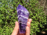 Polished Deep Purple Chevron Amethyst Points  x 2 From Zambia - Toprock Gemstones and Minerals 